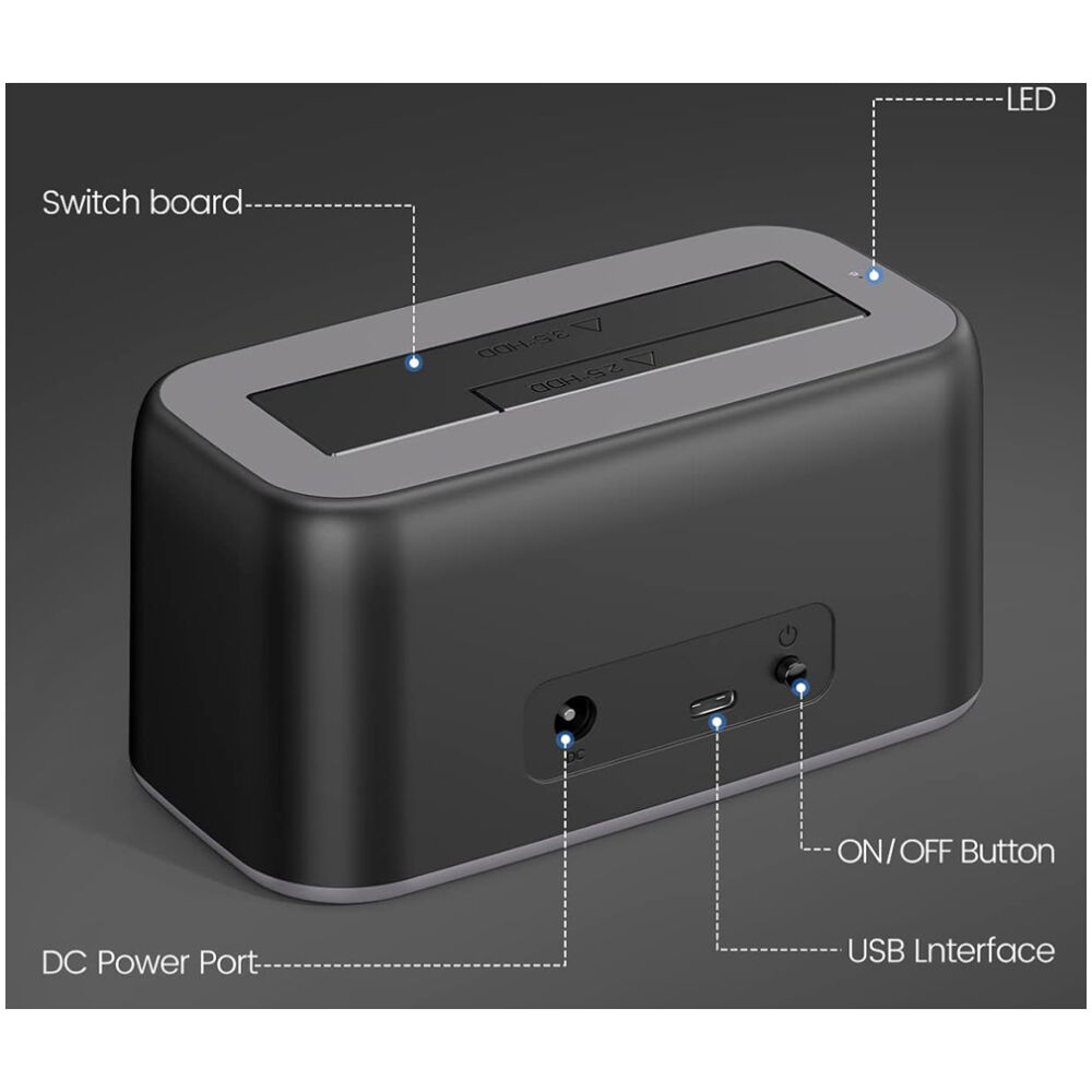 ORICO docking station για 2.5" ή 3.5" SATA HDD/SSD 6819C3-V1, 5Gbps, μαύρο - Image 4