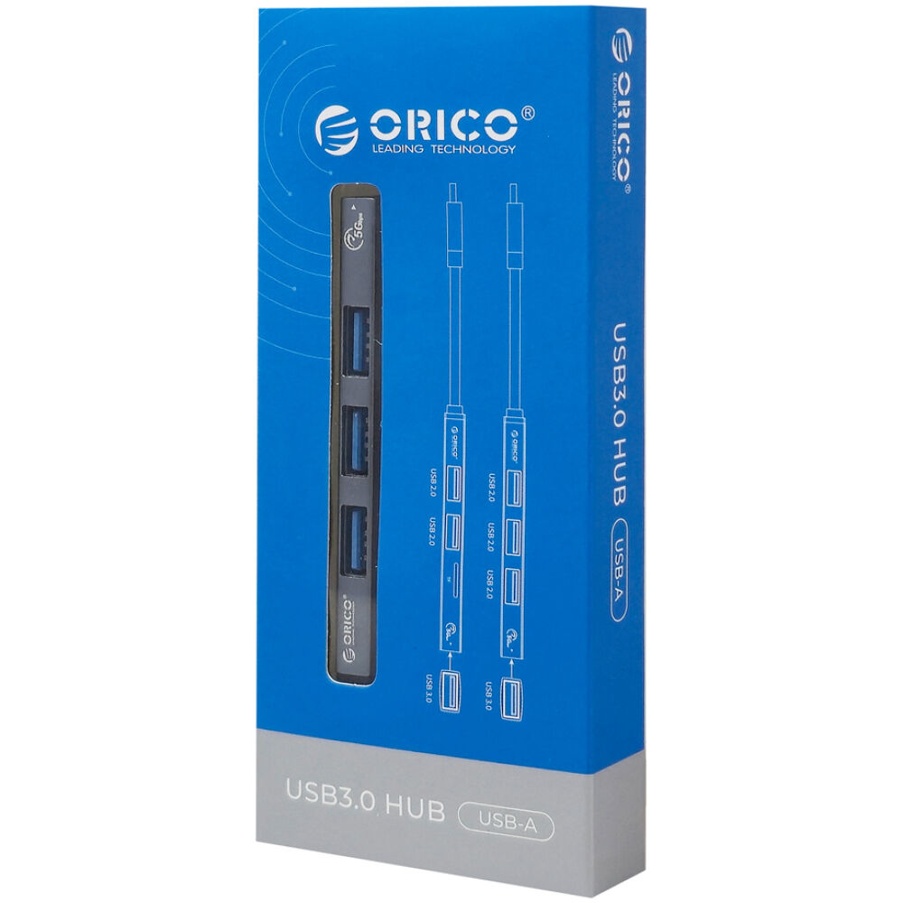 ORICO USB hub AH-A13, 4x θυρών, USB 3.0, 5Gbps, USB σύνδεση, γκρι - Image 4