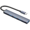 ORICO USB hub AHC2-4A, 4x θυρών, USB 3.0, 5Gbps, USB-C σύνδεση, γκρι