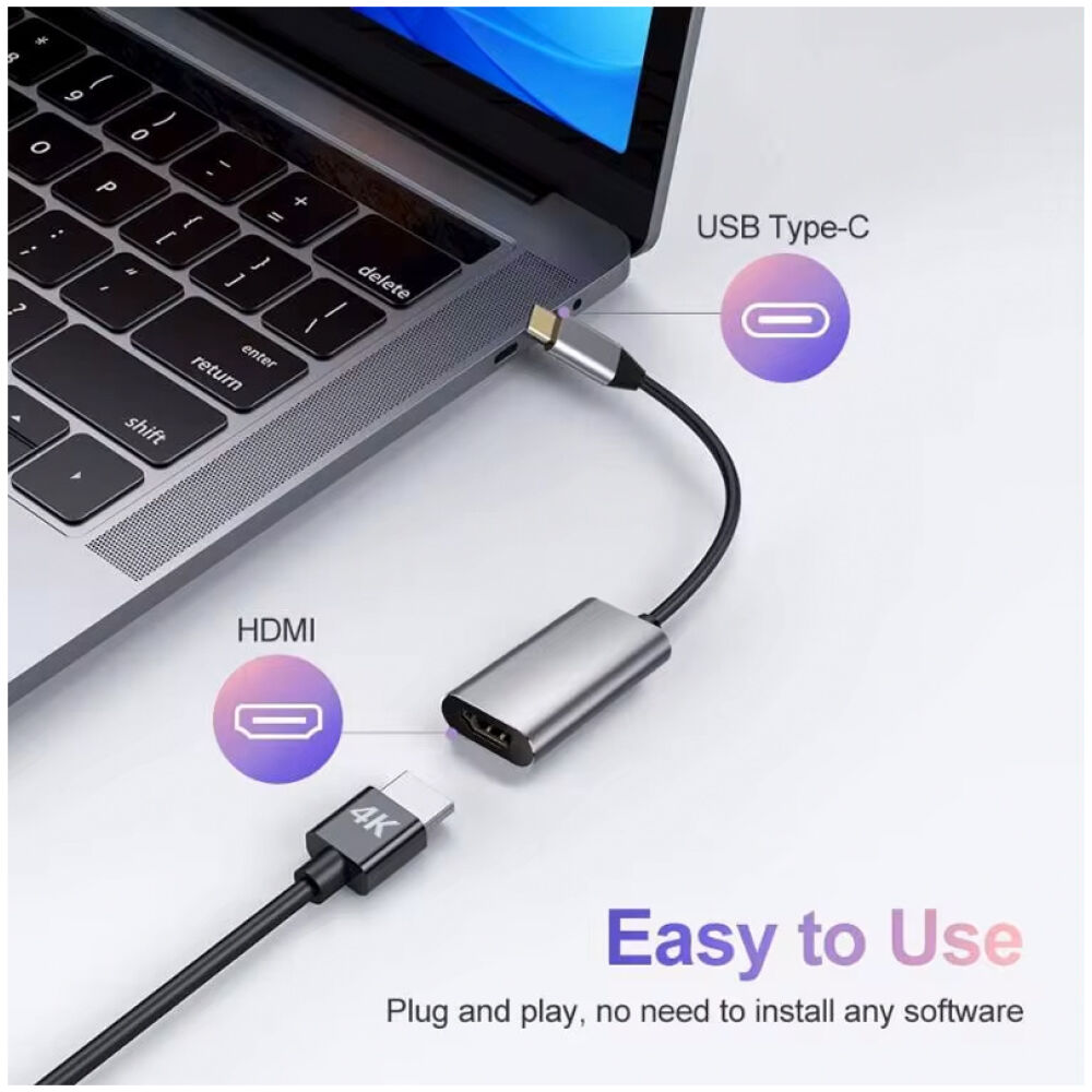 POWERTECH αντάπτορας USB-C σε HDMI CAB-UC086, 4K/60Hz, γκρι - Image 2