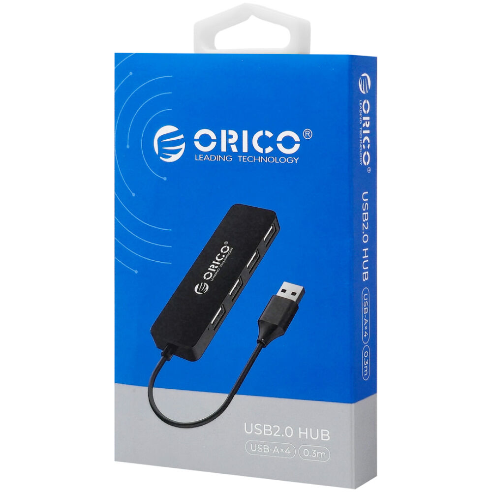 ORICO USB hub FL01, 4x θυρών, USB 2.0, 480Mbps, USB σύνδεση, μαύρο - Image 4