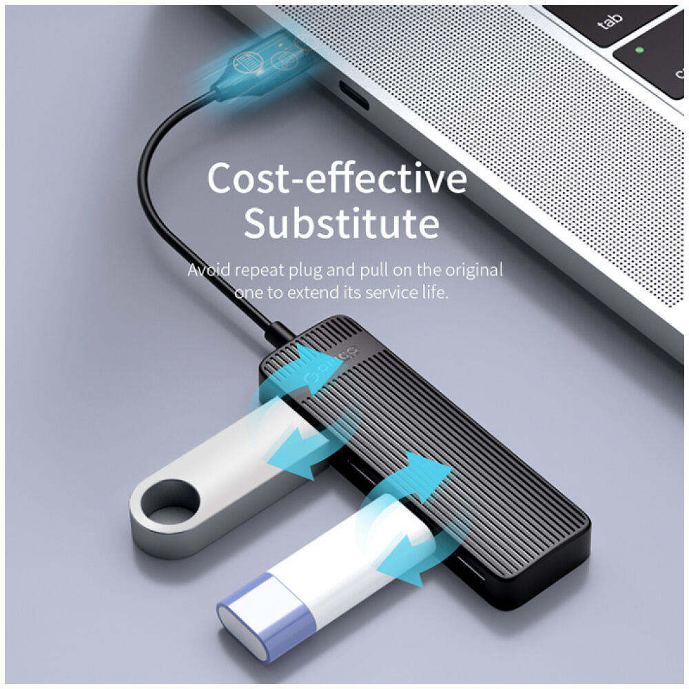 ORICO USB hub FL02, 4x θυρών, USB 2.0, 480Mbps, USB σύνδεση, μαύρο - Image 2