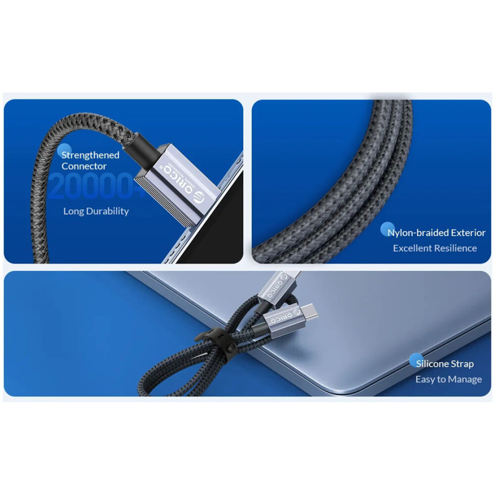 ORICO καλώδιο USB-C GQA60, 60W, 480Mbps, 1m, μαύρο - Image 3