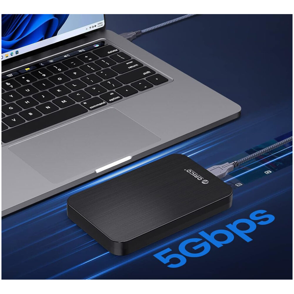 ORICO θήκη για 2.5" SATA HDD/SSD HM25U3, 5Gbps, μαύρη - Image 2