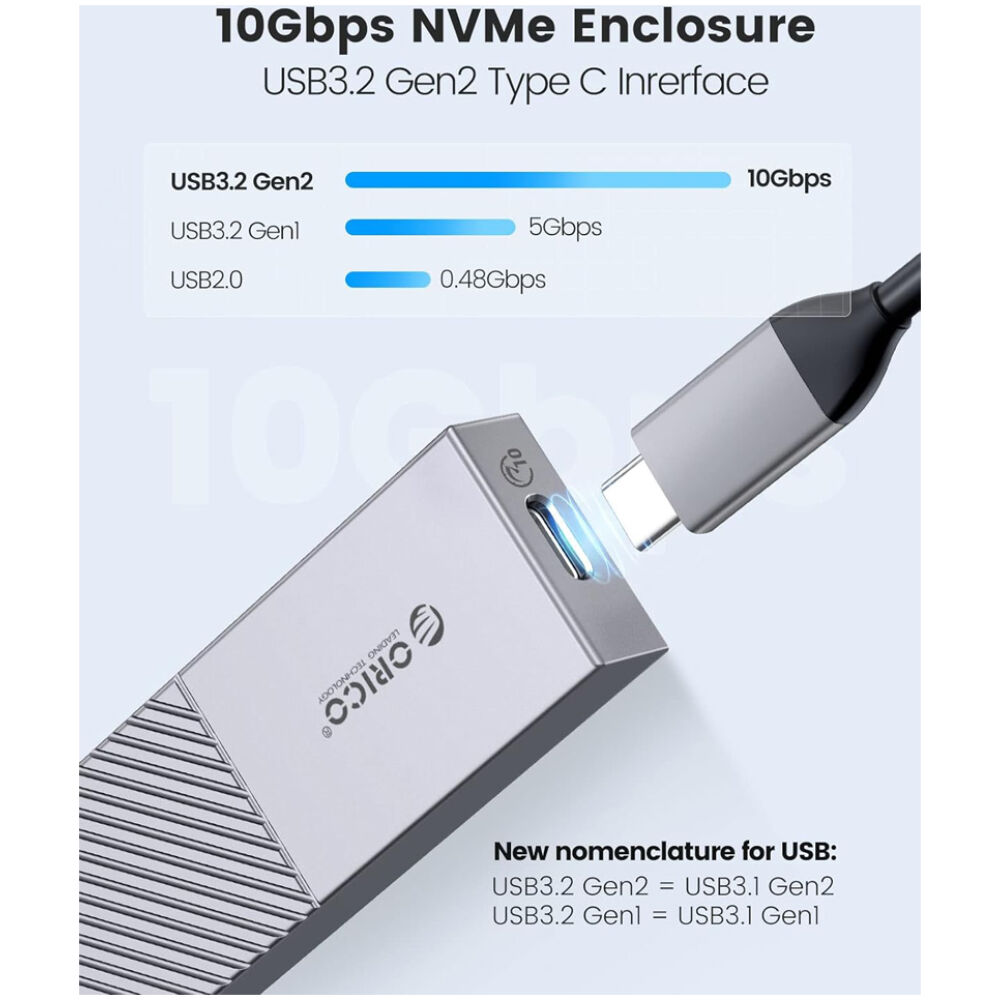 ORICO θήκη για M.2 NVME SSD M206C3-G2, 10Gbps, γκρι - Image 5
