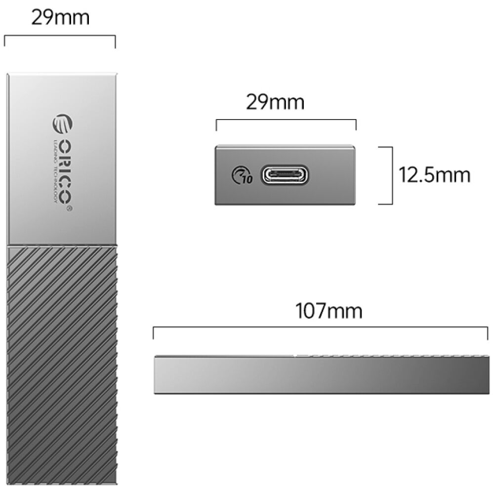 ORICO θήκη για M.2 NVME SSD M206C3-G2, 10Gbps, γκρι - Image 7