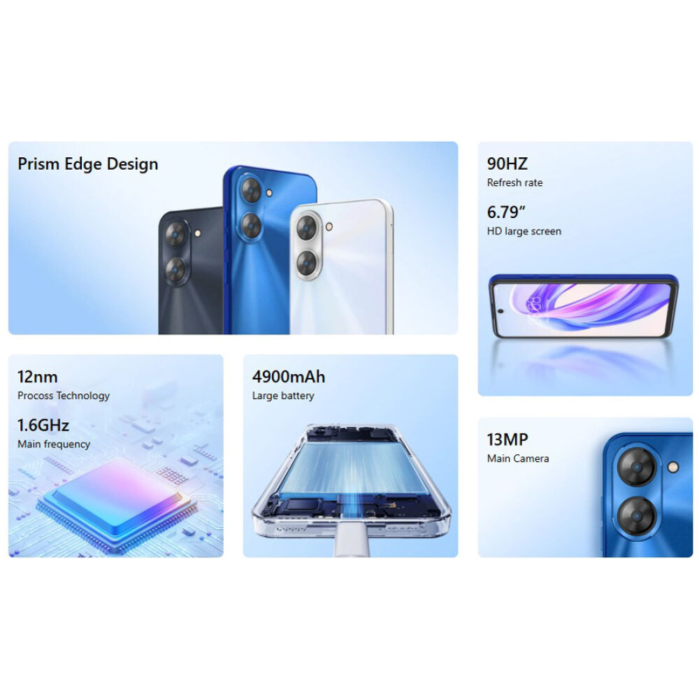 MEIZU smartphone Mblue 21, 6.79", 6/128GB, 4900mAh, μαύρο - Image 2