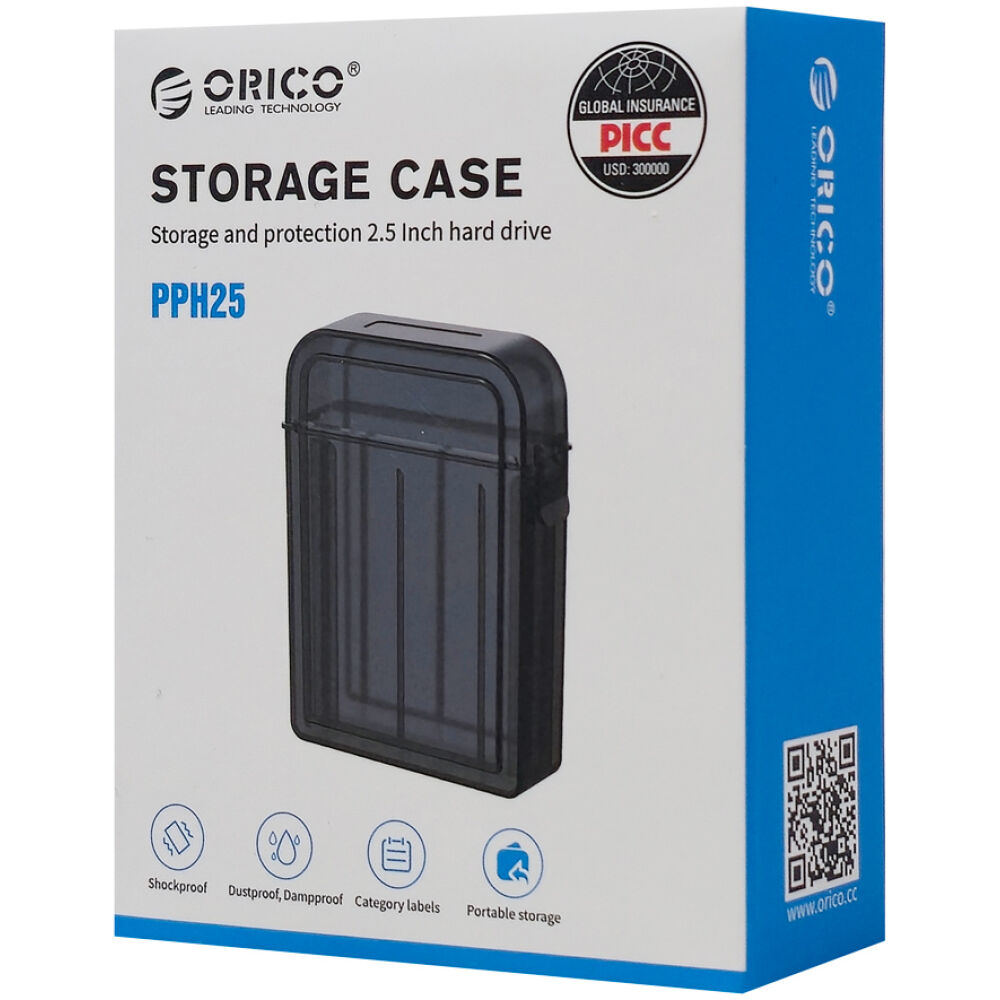 ORICO θήκη προστασίας για 2x 2.5" HDD PPH25, γκρι/διάφανη - Image 5