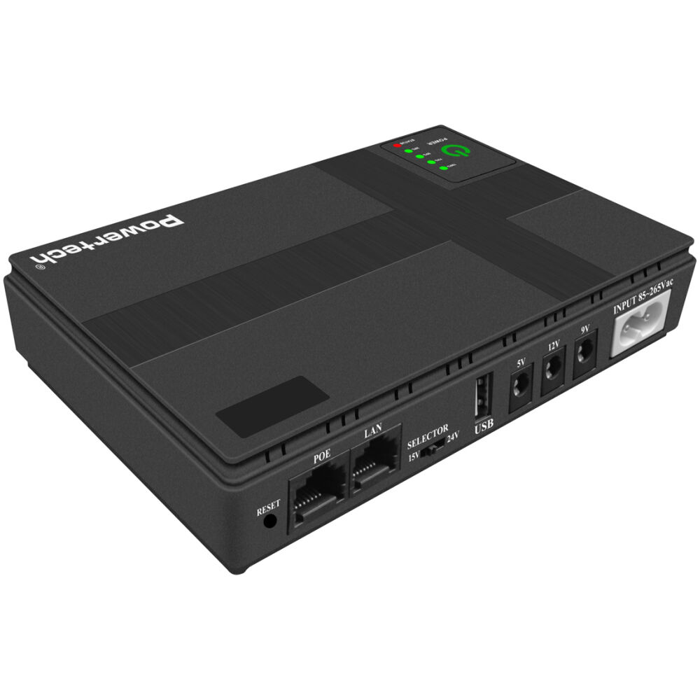 POWERTECH mini DC UPS PT-1434, 18W, 10400mAh, 3x DC, USB/LAN/POE, μαύρο - Image 3