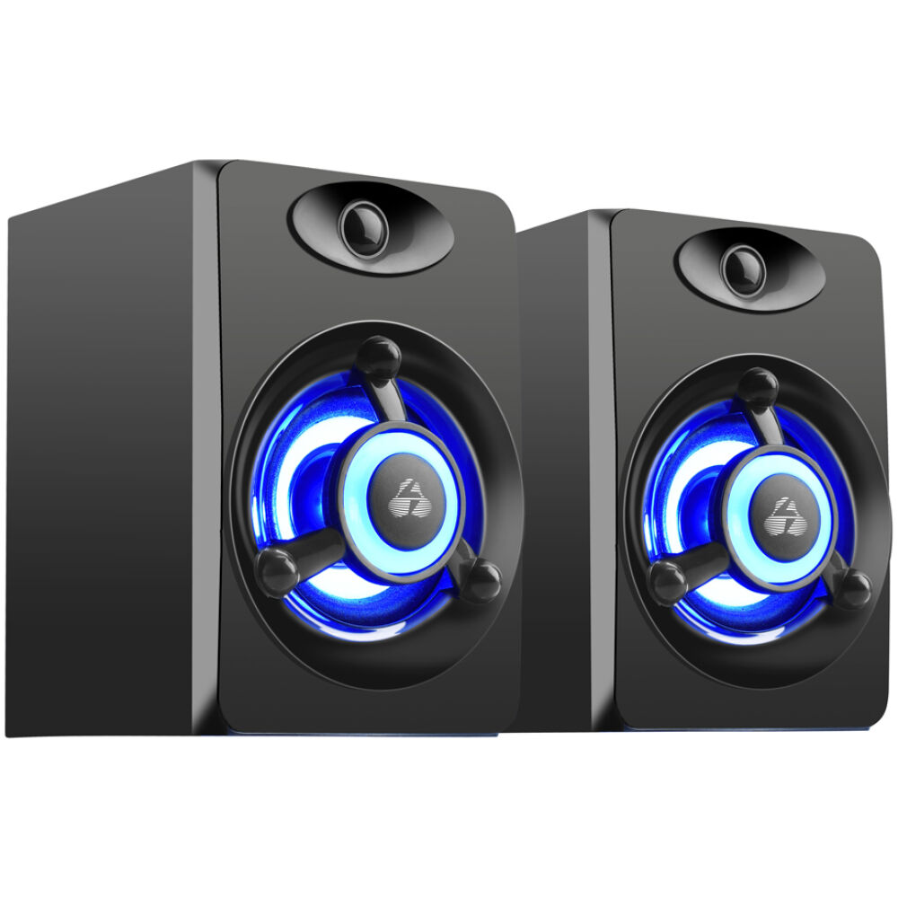 POWERTECH ηχεία Crystal sound PT-842, 2x 3W, 3.5mm, μαύρα
