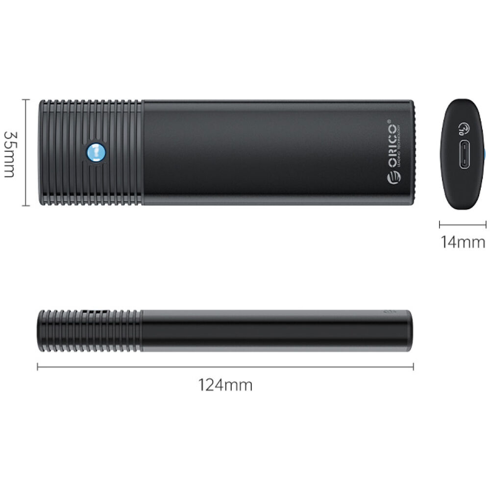 ORICO θήκη για Μ.2 NVMe SSD PWM2-G2-BK-EP, 10Gbps, έως 4TB, μαύρη - Image 3