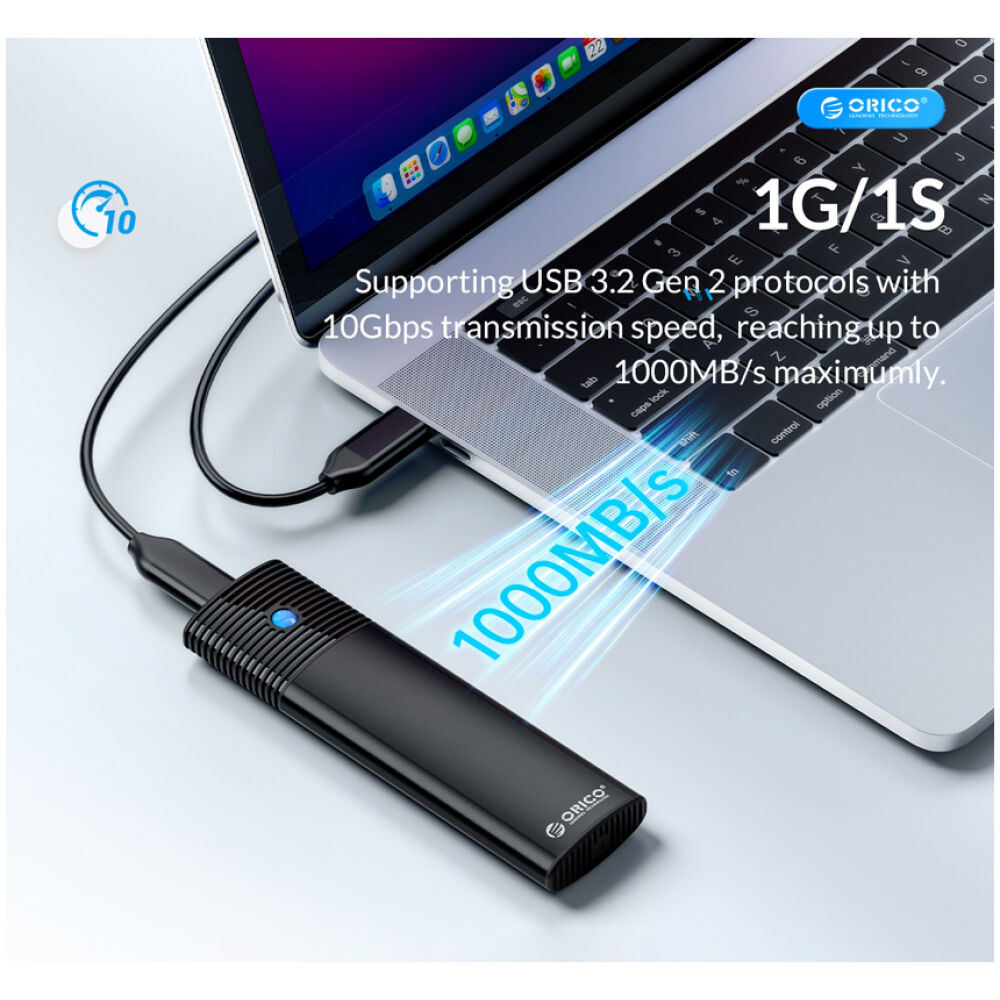 ORICO θήκη για Μ.2 NVMe SSD PWM2-G2-BK-EP, 10Gbps, έως 4TB, μαύρη - Image 2