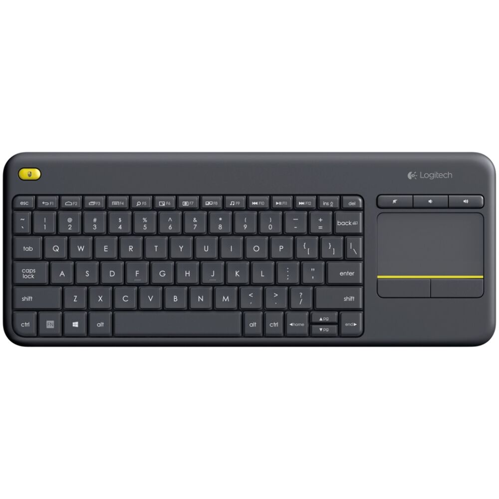 Logitech K400 Plus Ασύρματο Πληκτρολόγιο με Touchpad Αγγλικό US Black (920-007145) (LOGK400)