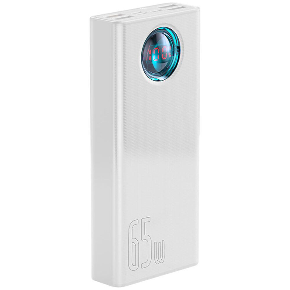 Baseus Amblight Overseas Edition Power Bank 30000mAh 65W με 4 Θύρες USB-A και Θύρα USB-C Power Delivery Λευκό (PPLG000102) (BASPPLG000102)