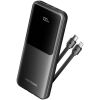 VENTION 10.000mAh Power Bank (Micro-USB + USB-C + USB-A + USB-A) with Built-In Type-C and Lightning Cables 22.5W Black Led Display Type (FHOB0) (VENFHOB0)
