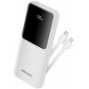 VENTION 10.000mAh Power Bank (Micro-USB + USB-C + USB-A + USB-A) with Built-In Type-C and Lightning Cables 22.5W White Led Display Type (FHOW0) (VENFHOW0)