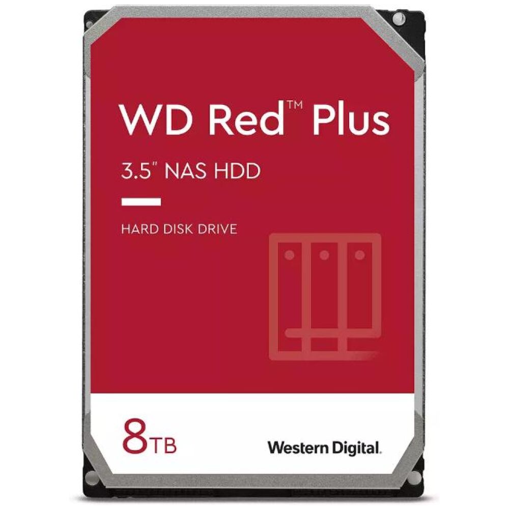 Western Digital Red Plus Internal NAS HDD 8TB 3.5" (256MB cache) (CMR) (WD80EFPX)