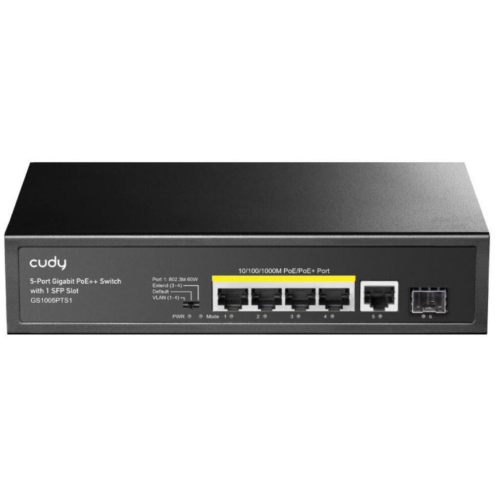 CUDY GS1005PTS1 5-PORT GIGABIT POE+ SWITCH WITH 1 SFP PORT 120W