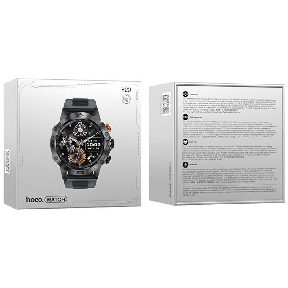 HOCO Y20 SMART SPORTS WATCH(ΛΕΙΤΟΥΡΓΙΑ ΚΛΗΣΗΣ), ΜΑΥΡΟ - Image 2