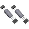 HOCO HB45 SPIRIT 2-IN-1 CARD READER(USB2.0-TYPEC2.0),ΓΚΡΙ