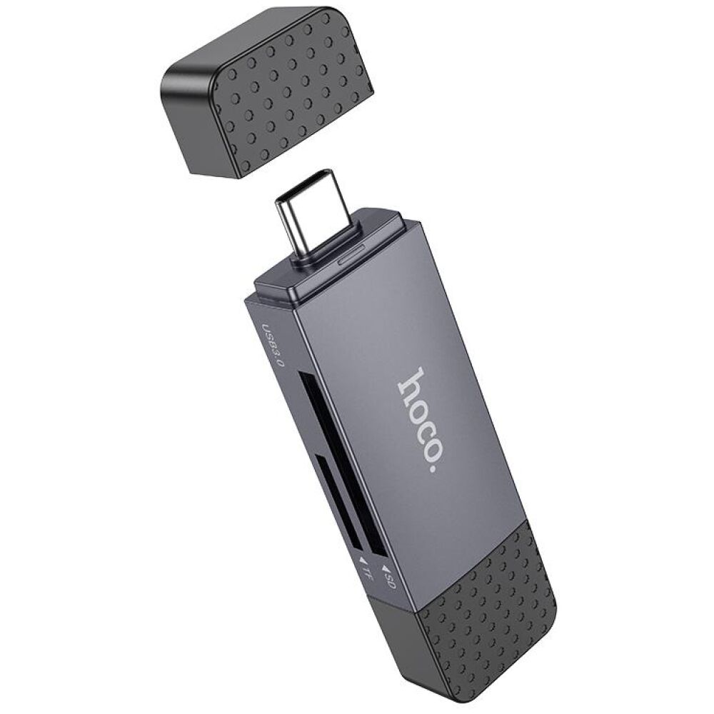 HOCO HB45 SPIRIT 2-IN-1 CARD READER(USB3.0-TYPEC3.0),ΓΚΡΙ - Image 3
