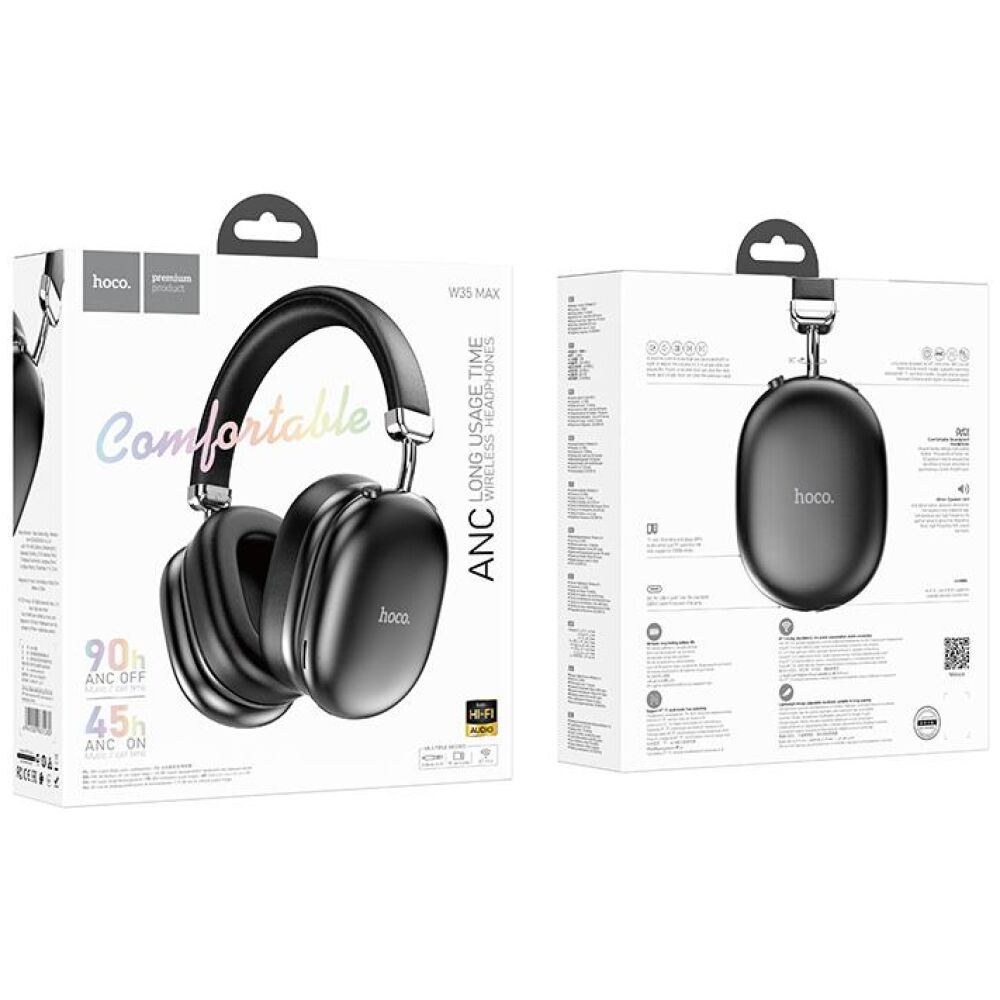 HOCO W35 MAX AUSPICIOUS BLUETOOTH HEADPHONE ΜΕ ANC, ΜΑΥΡΟ - Image 3