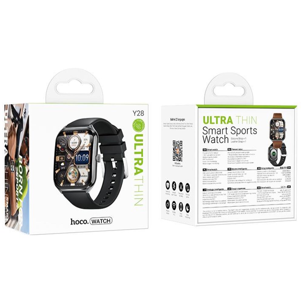 HOCO Y28 AMOLED SMART SPORTS WATCH(ΛΕΙΤΟΥΡΓΙΑ ΚΛΗΣΗΣ), ΜΑΥΡΟ - Image 4