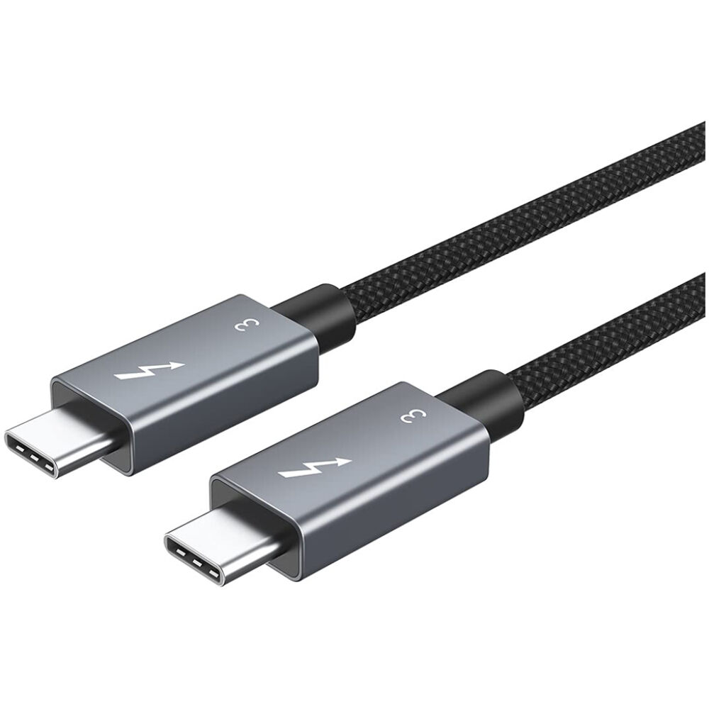 CABLETIME καλώδιο USB-C σε USB-C CT-C160-U31-TB3, 100W, 40Gbps, 4K/60Hz, 0.5m, μαύρο