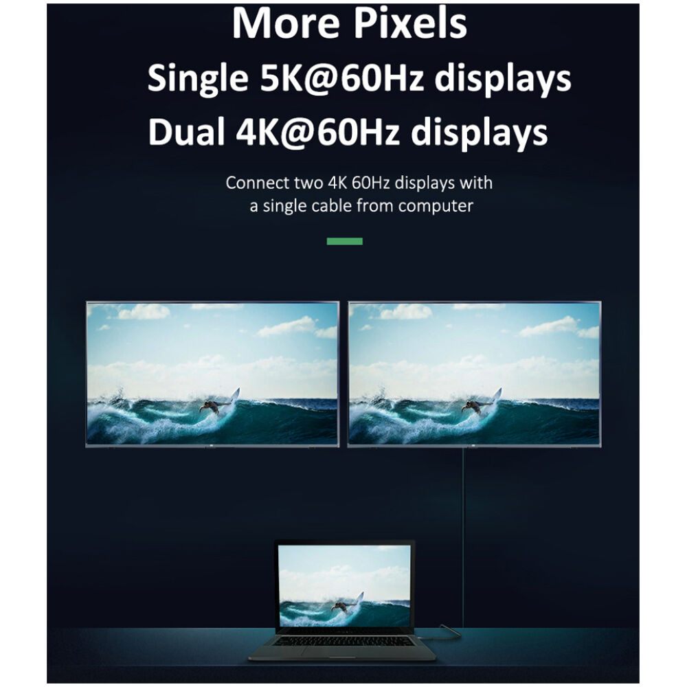 CABLETIME καλώδιο USB-C σε USB-C CT-C160-U31-TB3, 100W, 40Gbps, 4K/60Hz, 0.5m, μαύρο - Image 4