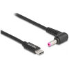 DELOCK καλώδιο τροφοδοσίας 87973, USB-C σε HP 4.8x1.7mm, 1.5m, μαύρο