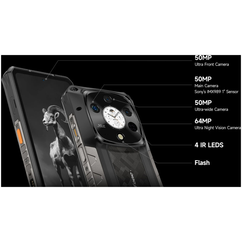 ULEFONE smartphone Armor 28 Pro, 6.67" & 1.04, 16/512GB, 5G, 10600mAh, IP68/IP69K/MIL-STD-810H, μαύρο - Image 11