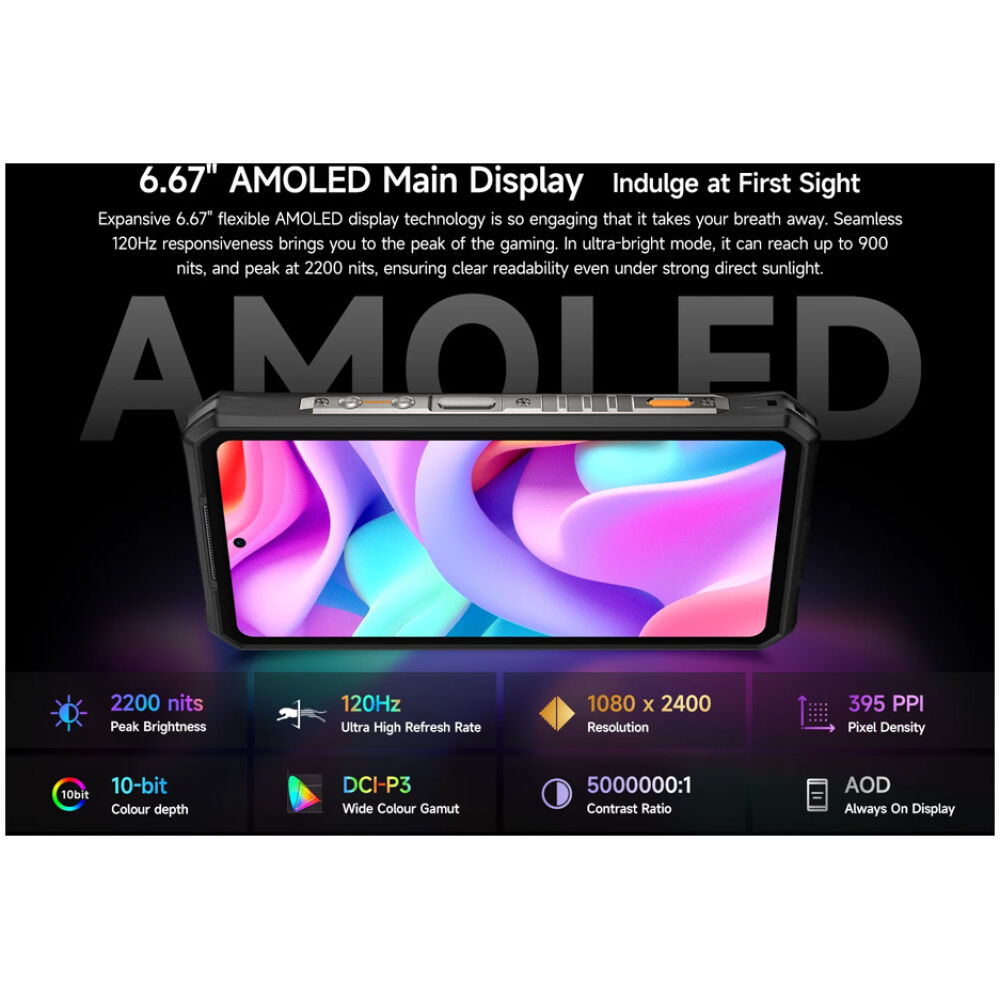 ULEFONE smartphone Armor 28 Pro, 6.67" & 1.04, 16/512GB, 5G, 10600mAh, IP68/IP69K/MIL-STD-810H, μαύρο - Image 15