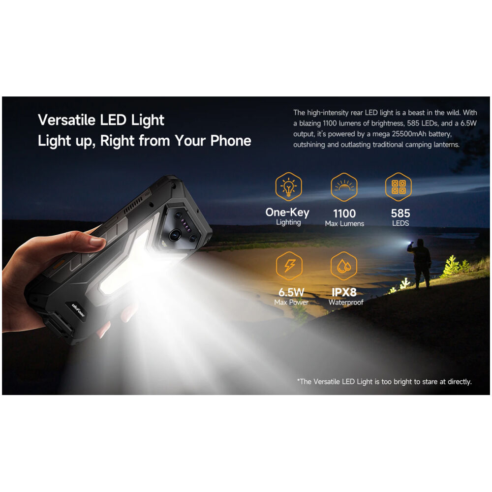 ULEFONE smartphone Armor 34 Pro με βιντεοπροβολέα, 6.95", 5G, 16/512GB, 25500mAh, IP68/IP69K/MIL-STD-810H, μαύρο - Image 14