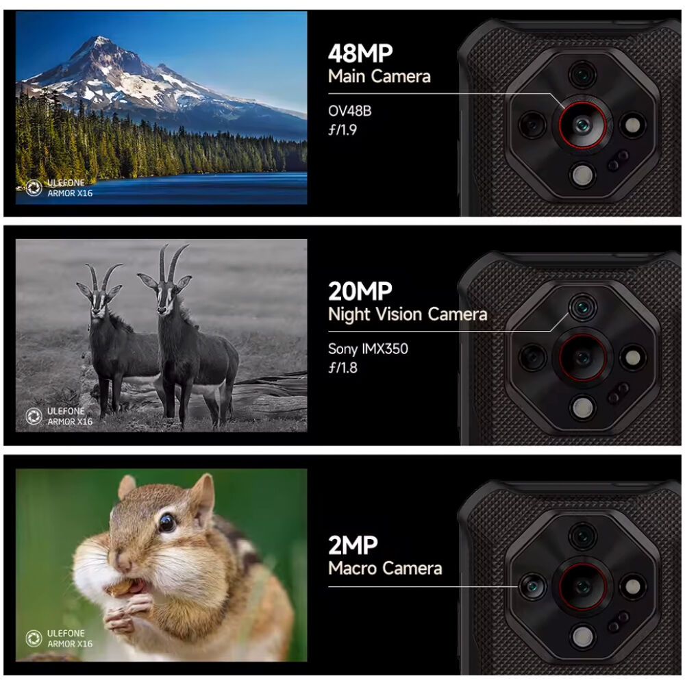 ULEFONE smartphone Armor X16, 6.56", 6/128GB, 10360mAh, IP68/IP69K/MIL-STD-810H, μαύρο - Image 13
