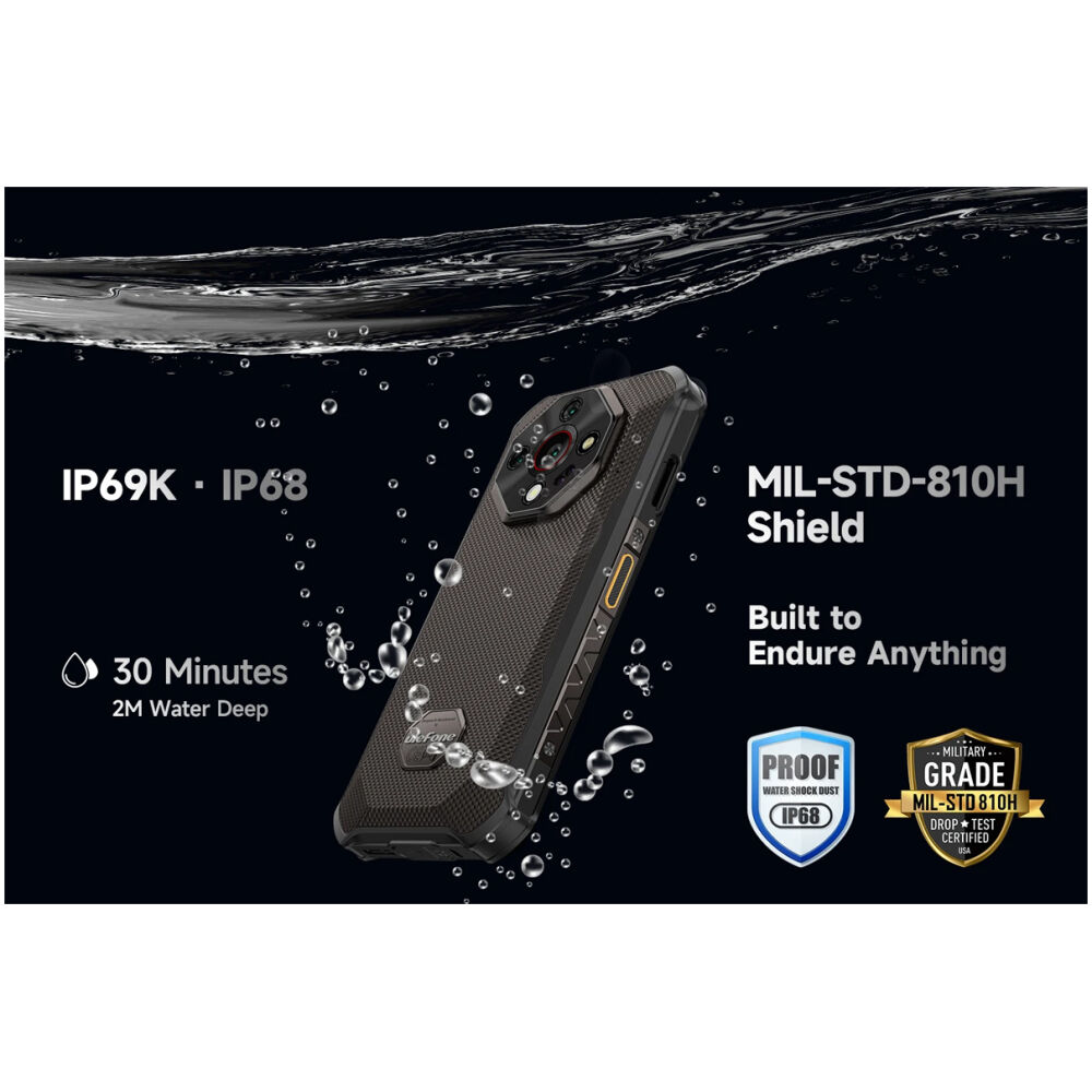 ULEFONE smartphone Armor X16, 6.56", 6/128GB, 10360mAh, IP68/IP69K/MIL-STD-810H, μαύρο - Image 14