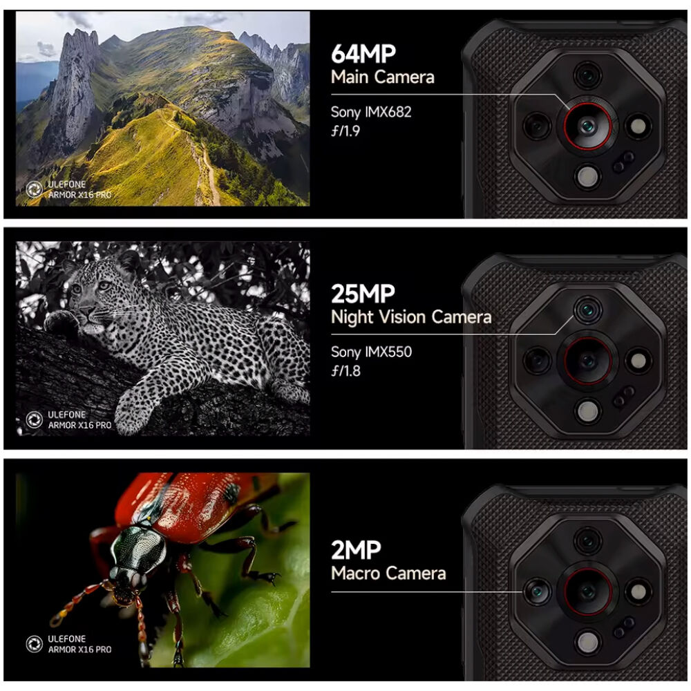 ULEFONE smartphone Armor X16 Pro, 6.56", 8/256GB, 5G, 10360mAh, IP68/IP69K/MIL-STD-810H, μαύρο - Image 12