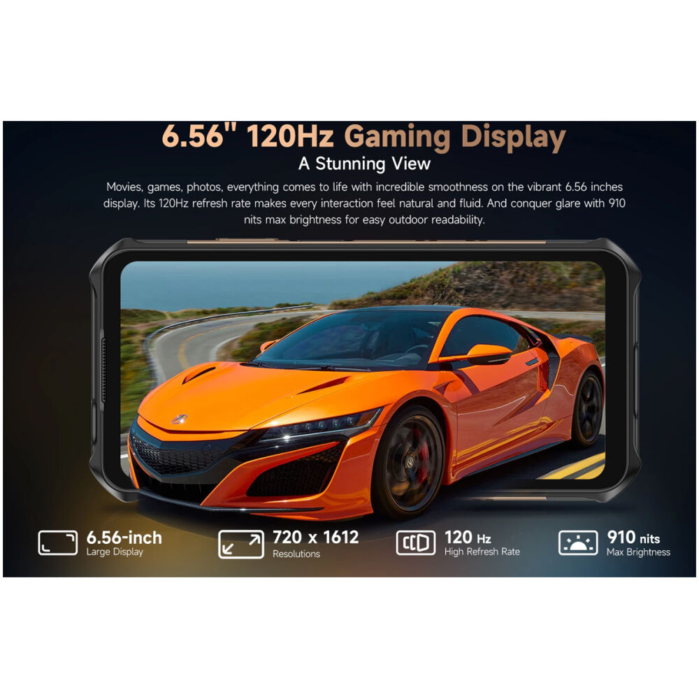 ULEFONE smartphone Armor X16 Pro, 6.56", 8/256GB, 5G, 10360mAh, IP68/IP69K/MIL-STD-810H, μαύρο - Image 14