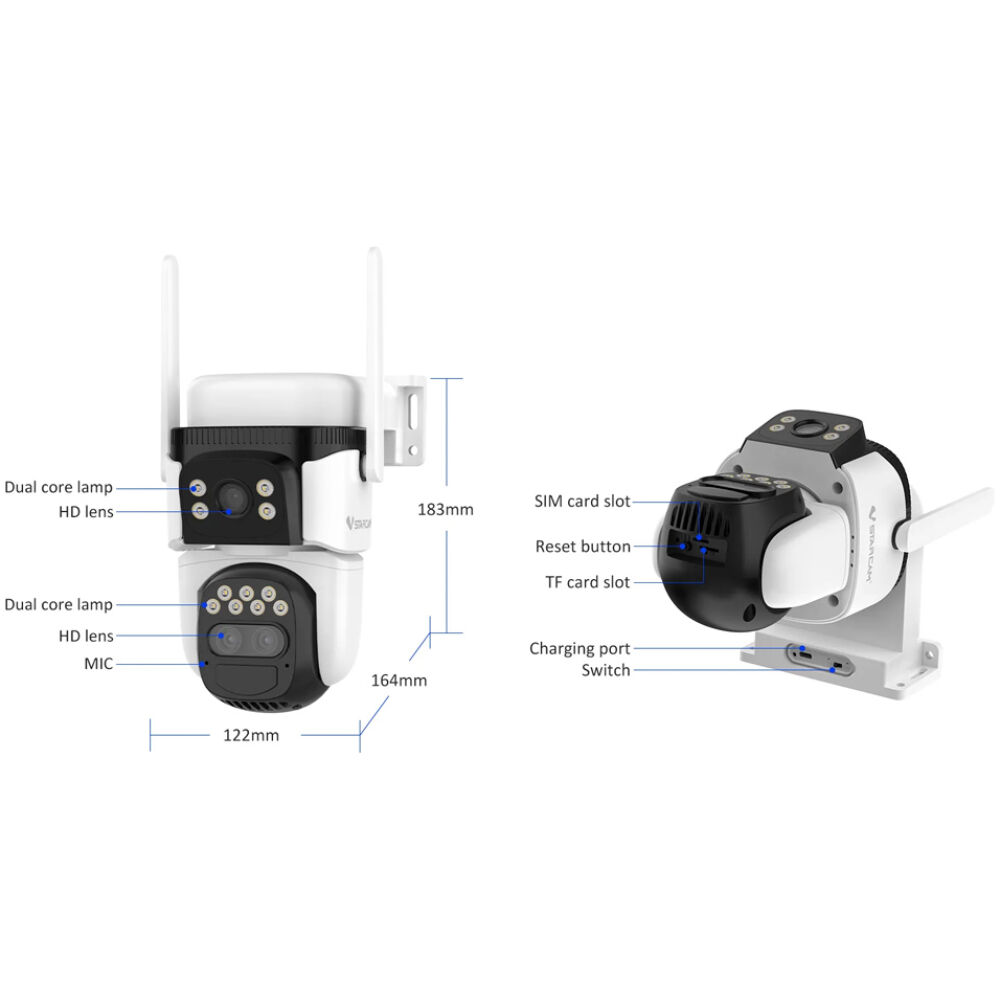 VSTARCAM smart ηλιακή κάμερα BG621TR, triple lens, 3MP, 4G, SD, PTZ, IP66 - Image 3