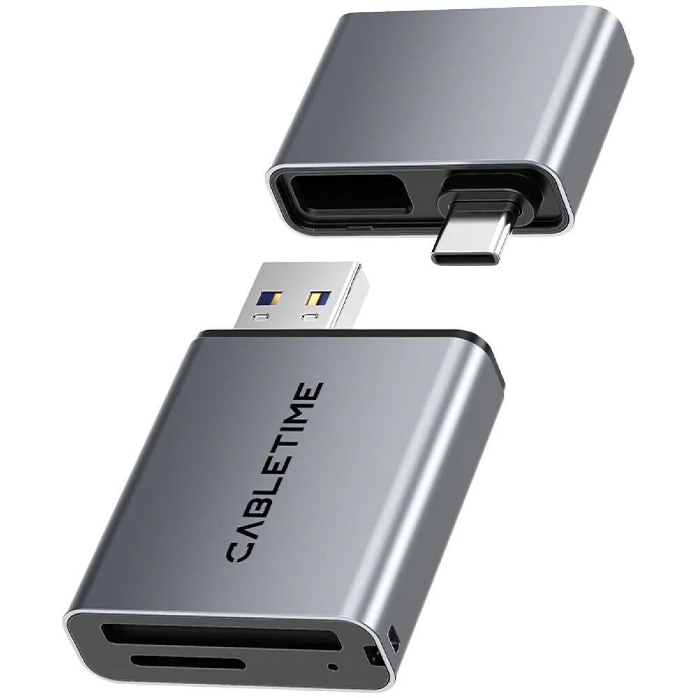 CABLETIME card reader CT-ACCD3-AG για SD & micro SD, USB 3.0, 5Gbps, γκρι