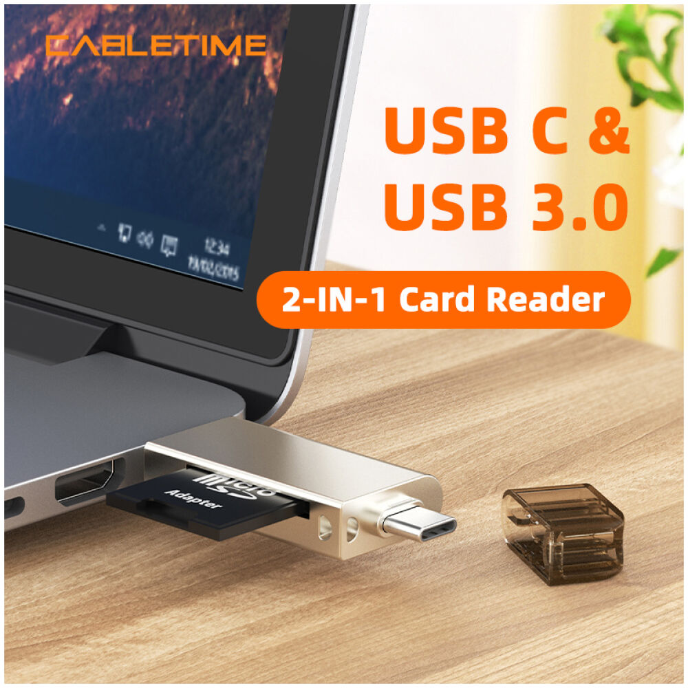 CABLETIME card reader CT-ACMCD2-ZG για SD & micro SD, USB 3.0, 5Gbps, γκρι - Image 2