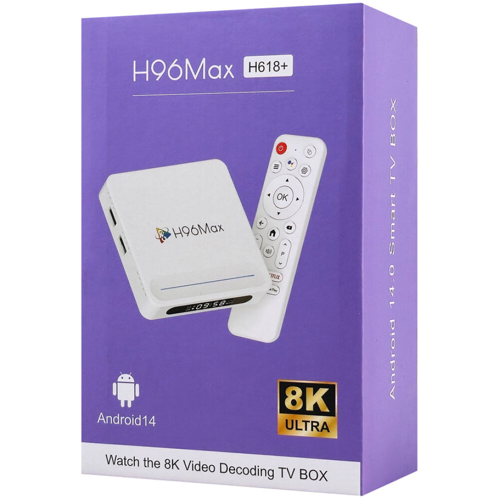 H96 MAX TV Box H618 Plus, 8K, 4/32GB, WiFi 6, Bluetooth, Android 14 - Image 3