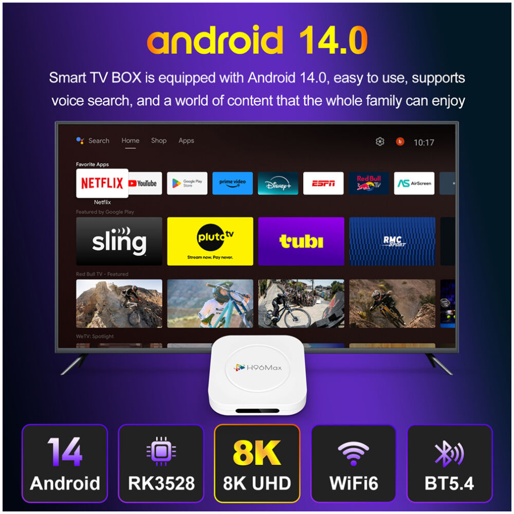H96 MAX TV Box M1 Plus, 8K, 2/16GB, WiFi 6, Bluetooth, Android 14 - Image 3