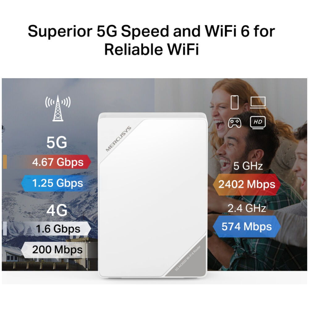 MERCUSYS Router MB520-5G με θύρα τηλεφώνου, 5G, AX3000 Dual Band WiFi 6, 3000Mbps, V.1.0 - Image 5