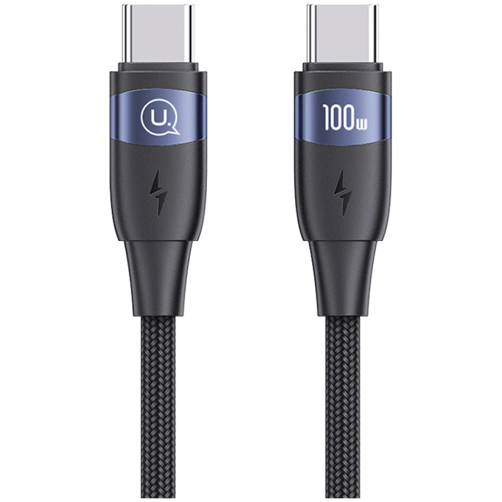 USAMS καλώδιο USB-C σε USB-C US-SJ633, 100W PD, 2m, μαύρο