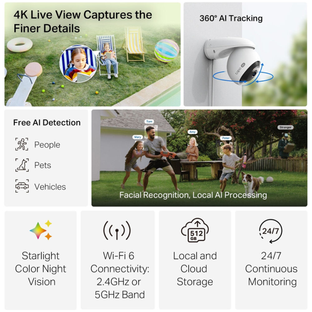 TP-LINK smart camera Tapo C560WS, 4K, IP66, Wi-Fi 6, two-way audio, Ver. 1.0 - Image 2