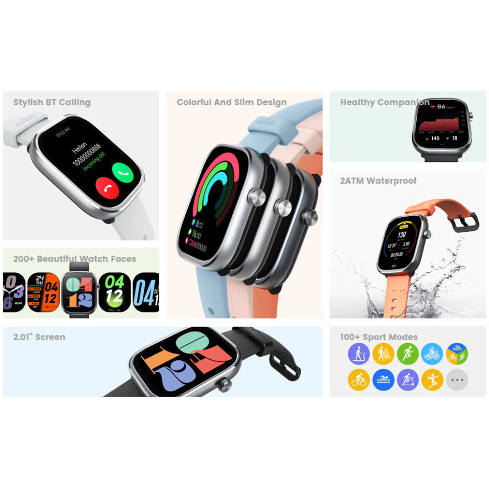 MIBRO smartwatch C4, heart rate, 2.01" TFT, 2 ATM, γκρι - Image 2