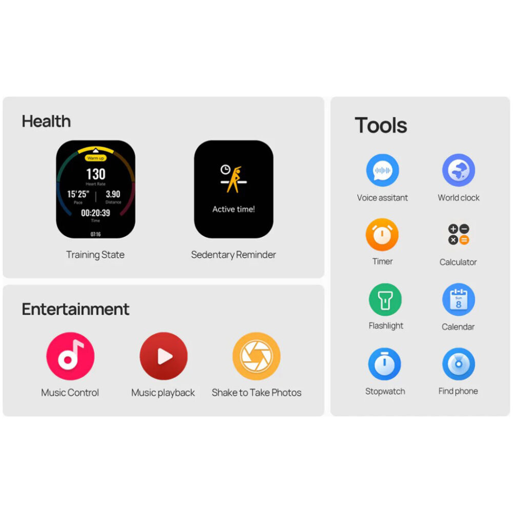 MIBRO smartwatch C4, heart rate, 2.01" TFT, 2 ATM, γκρι - Image 11