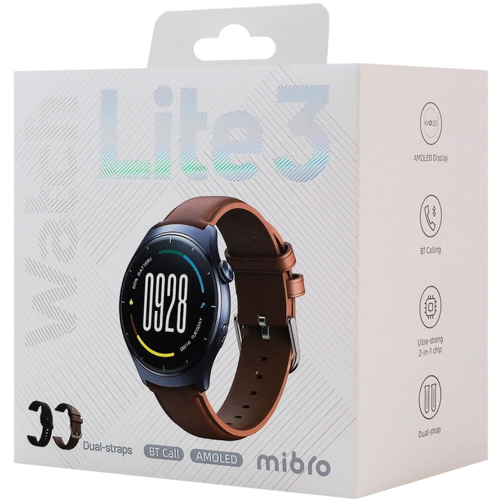 MIBRO smartwatch Lite 3 με 2x λουράκια, heart rate, 1.3" AMOLED, 2 ATM, γκρι/καφέ - Image 3
