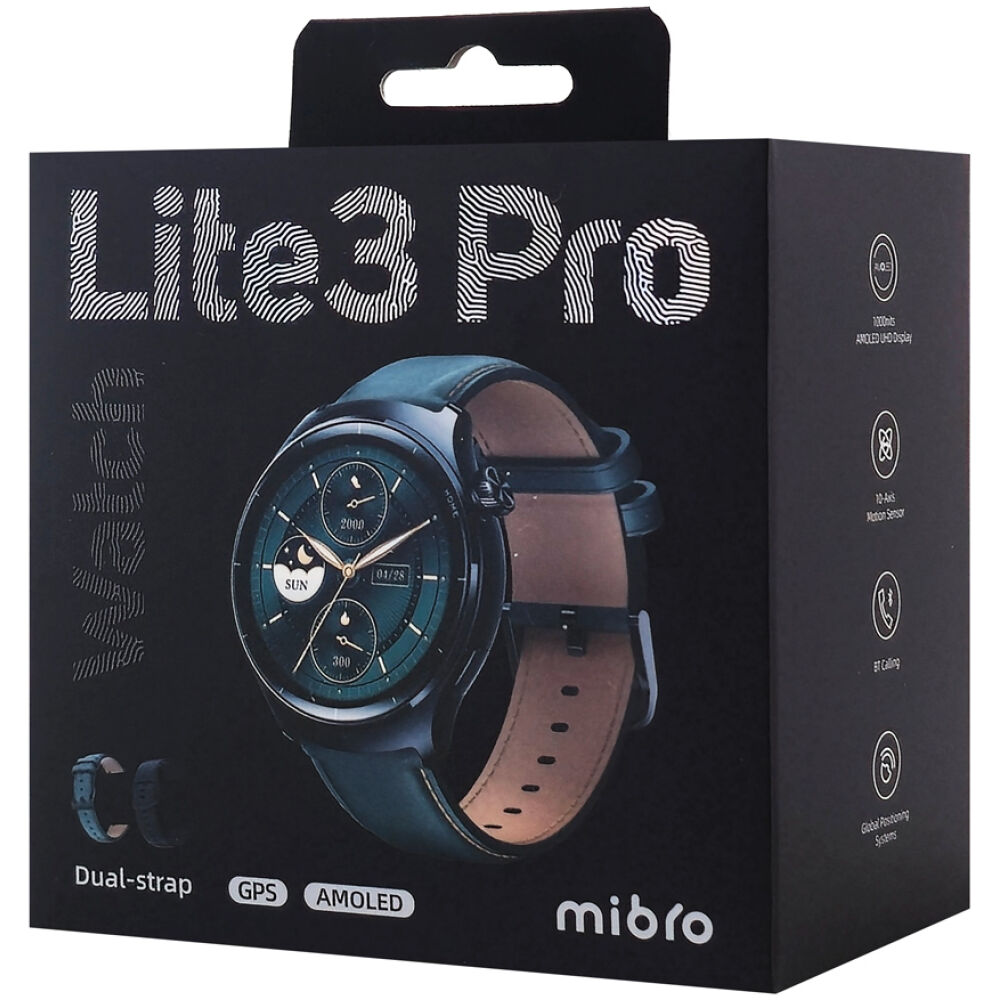 MIBRO smartwatch Lite 3 Pro με 2x λουράκια, heart rate, 1.32" AMOLED, GPS, 5 ATM, μαύρο/πράσινο - Image 3