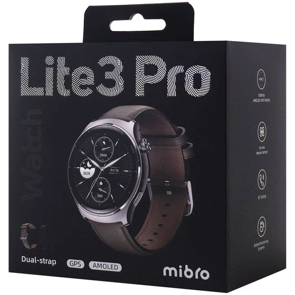 MIBRO smartwatch Lite 3 Pro με 2x λουράκια, heart rate, 1.32" AMOLED, GPS, 5 ATM, γκρι/καφέ - Image 3